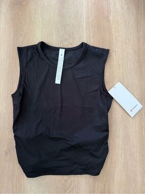 NWT lululemon silky all it takes back-twist tank size 10 black